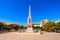 Photo of Torrijos Monument located in the center of Plaza de la Merced square in Malaga. Malaga is a city in the Andalusia community in Spain.