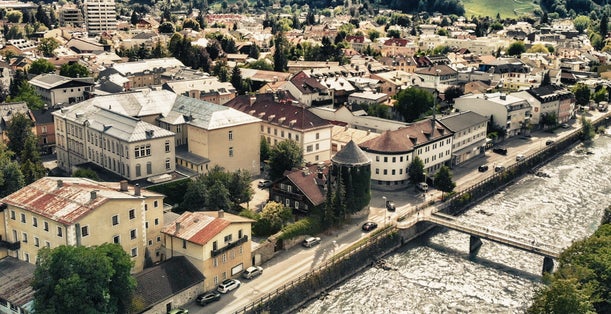 PHOTO OF VIEW OF Aerial view of Lienz, Austria.