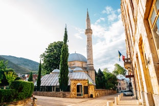 Photo of Roman bridge (Rimski Most) a bridge located in Ilidža, suburb of Sarajevo, the capital of Bosnia and Herzegovina.