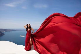 Santorini Flying Dress Photoshoot & Video by Professionals