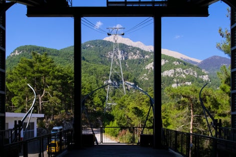 photo of ropeway of Olympos Aerial Tram in Antalya to Tahtali, Turkey.