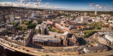 Photo of old Turn Junction, or Deep Cutting Junction where the Birmingham and Fazeley Canal meets the Birmingham Canal Navigation's Main Line Canal, Birmingham, England.