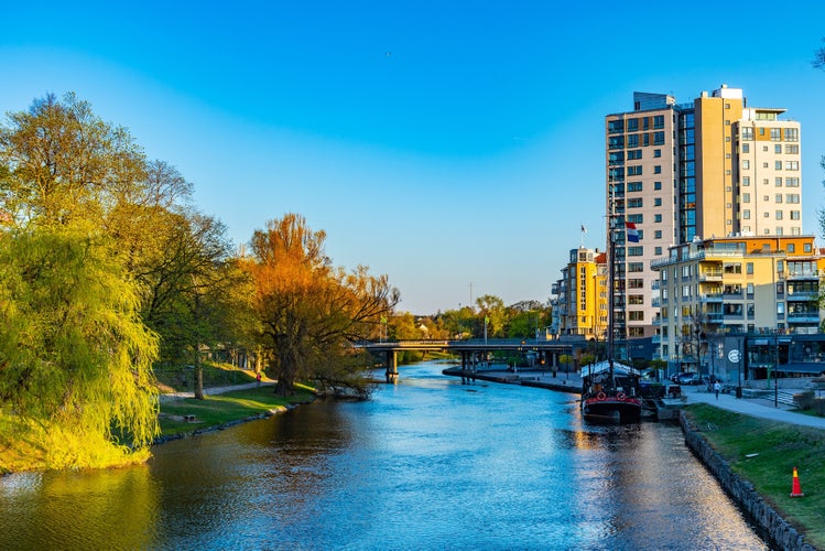 photo of Riverside of Stangan river in Linkoping, Sweden.