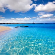 photo of aerial view of Puerto del Rosario city, Fuerteventura Island, Canary Islands, Spain.