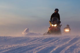 Heldagsäventyr med snöskoter i Saariselkä