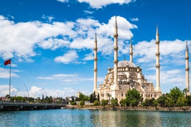 Photo of Sabancı Merkez Camii (English: Sabancı Central Mosque) in Adana, Turkey. The mosque is the second largest mosque in Turkey and the landmark in the city of Adana.