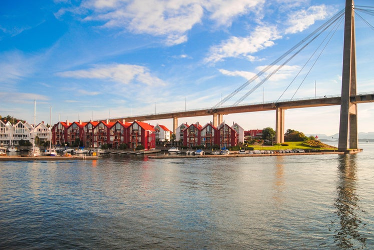 Stavanger panorama of the bridge in the background, Norway.