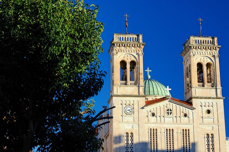 Photo of View of the Saint Basil orthodox cathedral at Tripolis in central Peloponnese, Greece in November 2022.