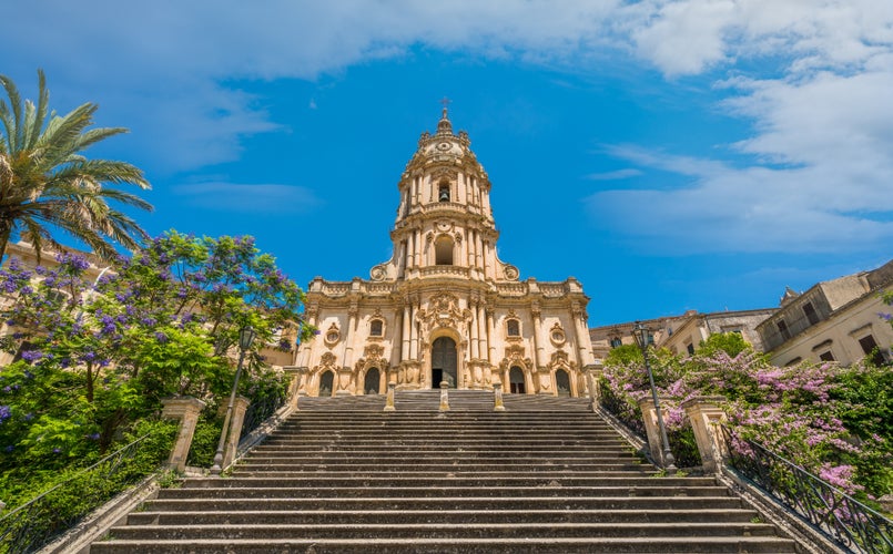 Photo of Duomo of San Giorgio in Modica, fine example of sicilian baroque art. Sicily, southern Italy.