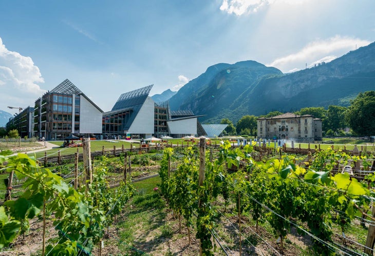 Aerial view of MUSE - Museo delle Scienze di Trento in Italy.