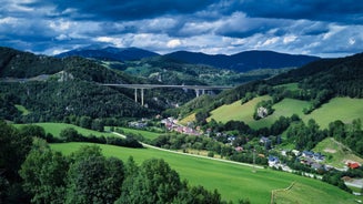 Linz, Austria. Panoramic view of the old town.