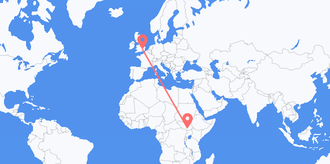 Flights from South Sudan to the United Kingdom