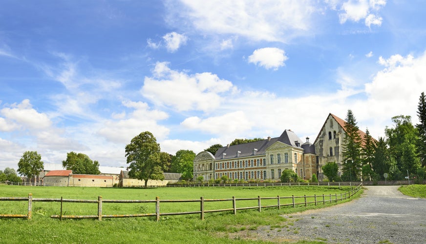 Abbaye de Vaucelles, France. The Cistercian Abbey of Vaucelles was founded in 1131. It is located about 13 kilometers south-west of Cambrai (Northern Department), in the valley of the Scheldt.