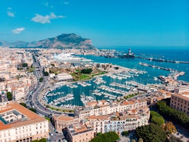 Photo of Port of Catania, Sicily. Mount Etna in the background.