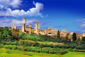 Lítill hópur í Písa dagsferð til Siena og San Gimignano ásamt vínsmökkun