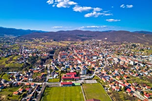 Photo of aerial view of Ogulin, a town in north-western Croatia.