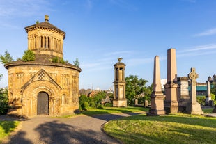 Photo of beautiful view of the old town city of Edinburgh from Calton Hill, United Kingdom.