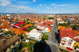 Photo of the Small Square piata mica, the second fortified square in the medieval Upper town of Sibiu city, Romania.