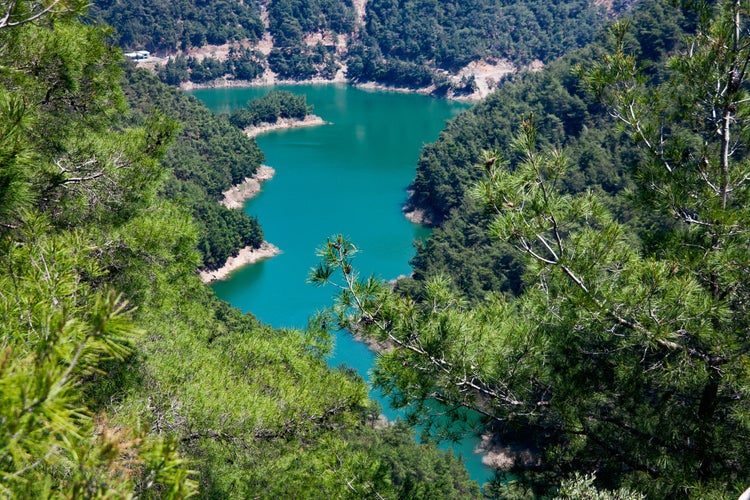 Photo of Balcova Terapi Ormani in Izmir, Lake and forest view, Turkey.