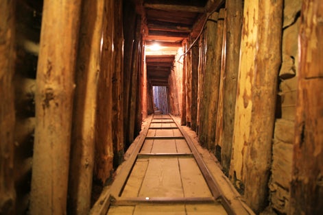 Photo of Interior of the Sarajevo Tunnel which provided a lifeline for Bosnian citizens' survival during the Siege of Sarajevo from 1992-1995.