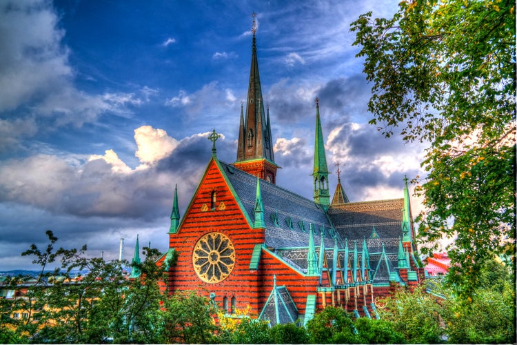 Exterior view to Oscar Fredriks Kyrka,Gothenburg, Sweden.