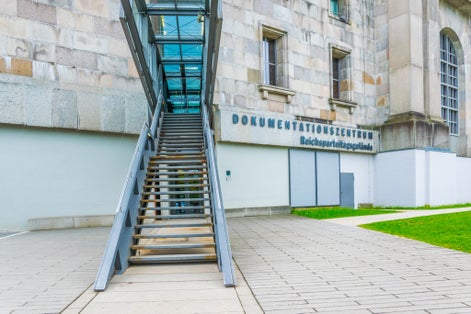 Entrance to the documentation center of Reichsparteitagsgelände in Nurnberg, Germany