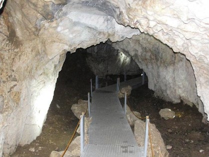 Photo of Stalactites and stalagmites in Valea Cetatii Cave, Rasnov, Romania.
