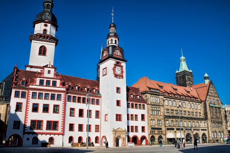 Photo of Old and New Town Hall in Chemnitz, Germany .