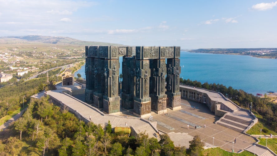 photo of Chronicle of Georgia, the history of Georgia, the sights of Tbilisi. The attractions of Tbilisi. Travel in Tbilisi. Traveling in Georgia. Aerial View of Tbilisi by Drone. Traveling in Georgia.