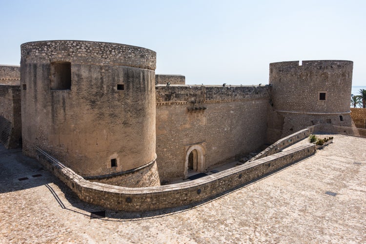 Photo of the medieval castle of Manfredonia built by Angevine-Swabian, Apulia, Italy.