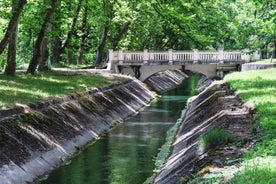 Photo of the ruins of the old Soviet sanatorium Medea, whose architecture which is basically a synthesis of Stalinist period classical style, Tskaltubo, Georgia.