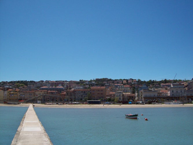 Falconara Marittima – panorama of the coast with the sandy beach.