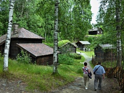 Norway - view on the historic house in Maihaugen near Lillehammer