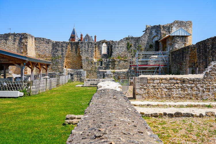 photo of view of Interior courtyard of the medieval castle of Brie Comte Robert, France.