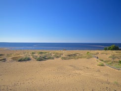 Photo of the blue Baltic Sea beach in Kalajoki, Finland.