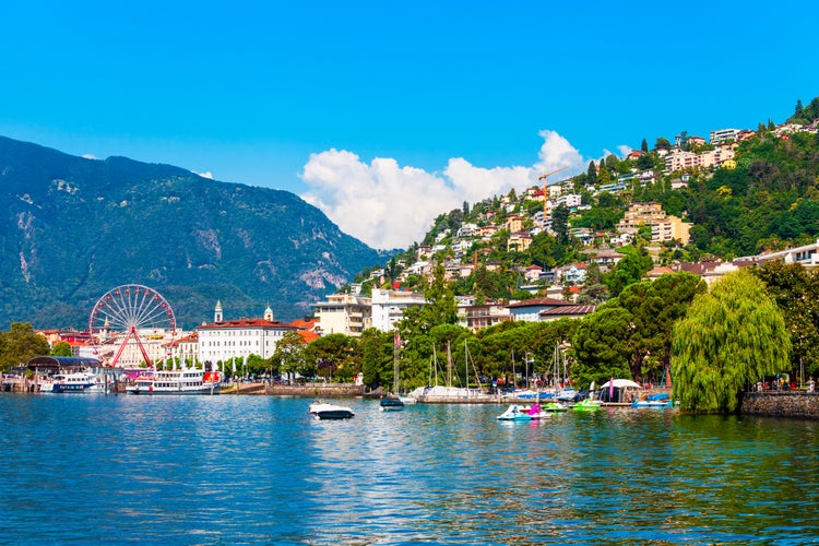 Photo of Locarno panoramic view. Locarno is a town located on the shore of Lake Maggiore in the Ticino canton in Switzerland.