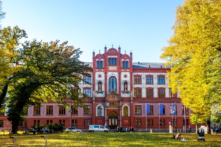 photo of University Square in Rostock, Germany.