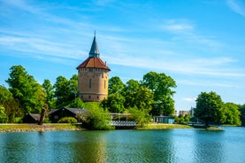 Beautiful aerial panoramic view of the Malmo city in Sweden.