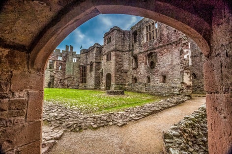 Photo of Raglan Castle, Wales, UK.