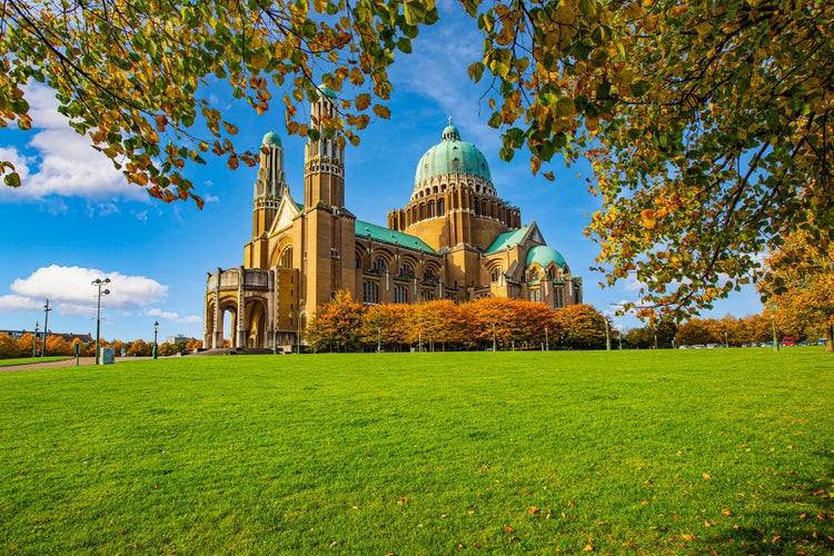 photo of view of hBasilica of the Sacred Heart in Koekelberg.