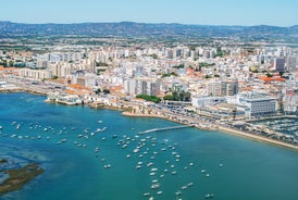 Photo of aerial view of Odemira, a town and a municipality in Beja District in the Portuguese region of Alentejo.