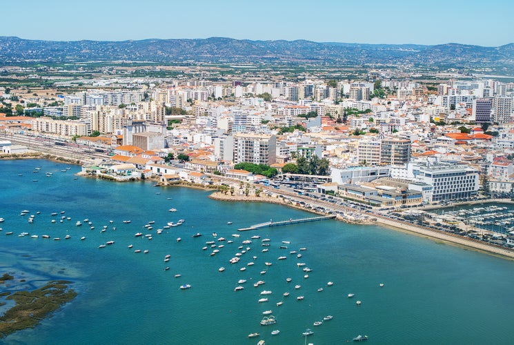 Photo of aerial view of Faro, Algarve, Portugal.