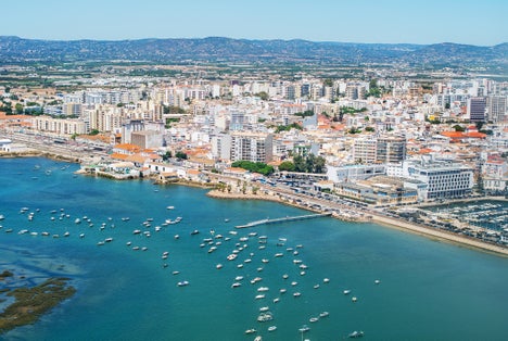 Photo of aerial view of Faro, Algarve, Portugal.