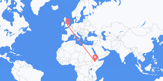 Flights from Ethiopia to the United Kingdom