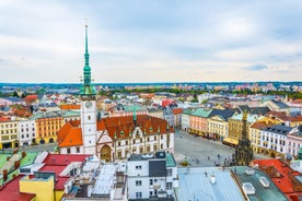 Photo of the city of Ostrava at the summer time and sunny weather as seen from the lookout on the top of the city hall.