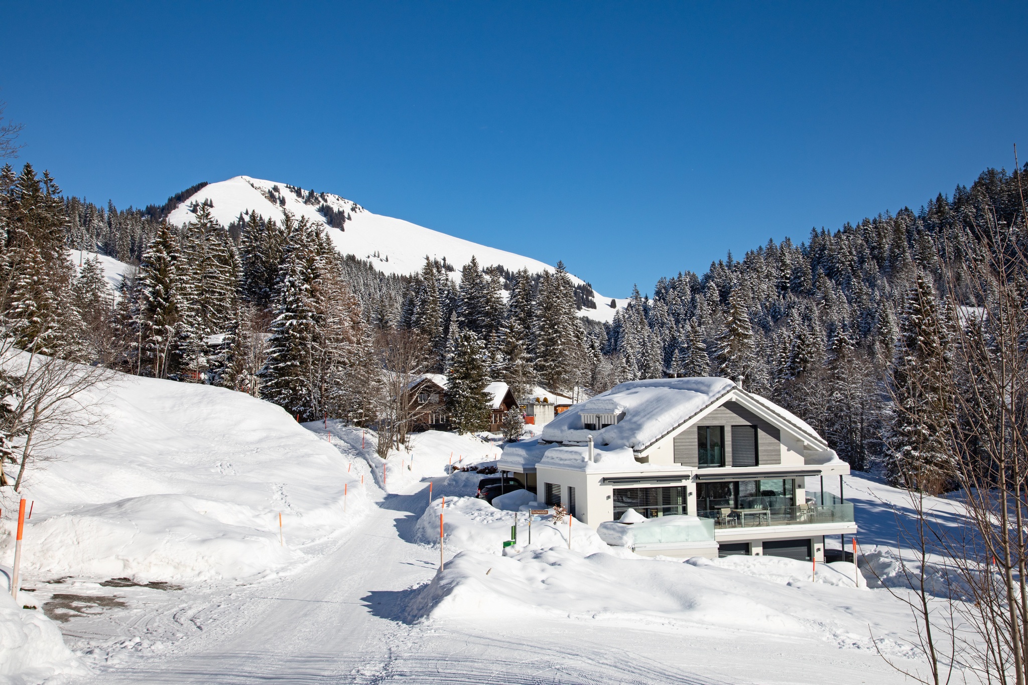 Photo of Winter in the swiss alps, Arvenbuel village near Amden canton of St. Gallen in , Switzerland.