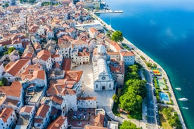 Split city beaches aerial view, Croatia.