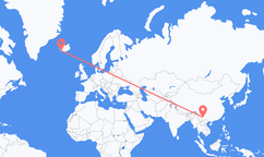 Flyreiser fra Kunming, Kina til Reykjavík, Island