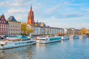 Photo of Tuebingen in the Stuttgart city ,Germany Colorful house in riverside and blue sky. 