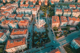 Photo of aerial view of Tokat city located in the north of Turkey. It is famous for its old houses, mosques and castle.